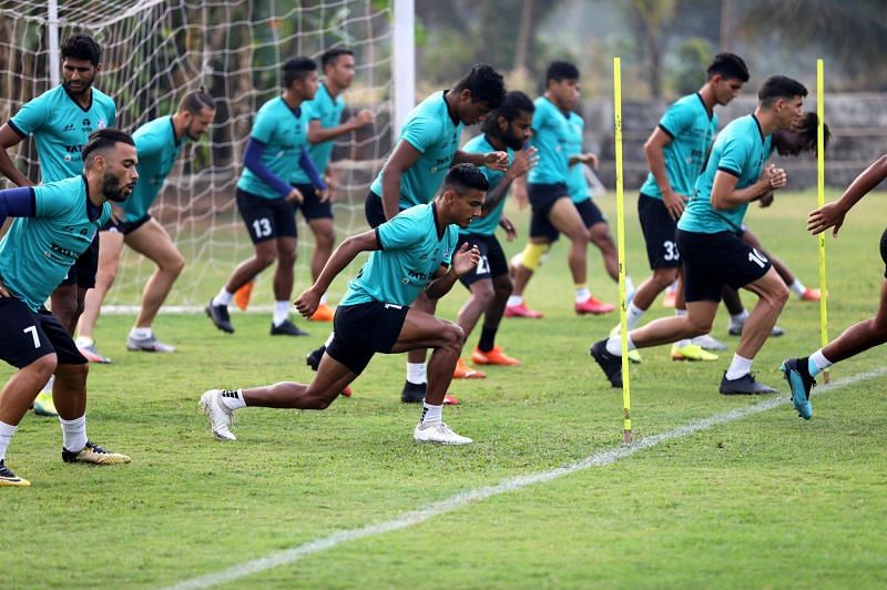 Jamshedpur FC players during a training session (Image courtesy: ISL)