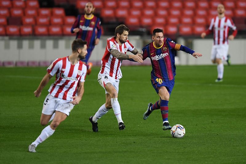 Barcelona opened the scoring with a Messi free-kick