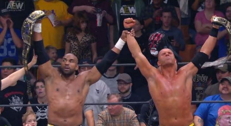 Scorpio Sky and Frankie Kazarian brought the AEW Tag Team Championships home for SCU
