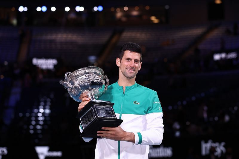 Novak Djokovic at the 2021 Australian Open