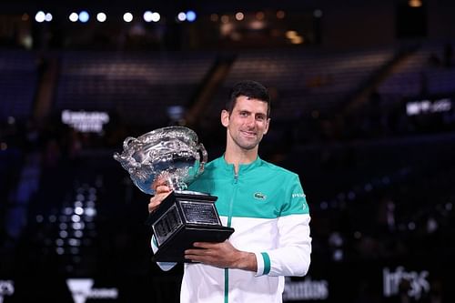 Novak Djokovic at the 2021 Australian Open