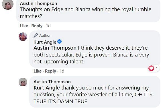 Kurt Angle is happy for both Edge and Bianca Belair