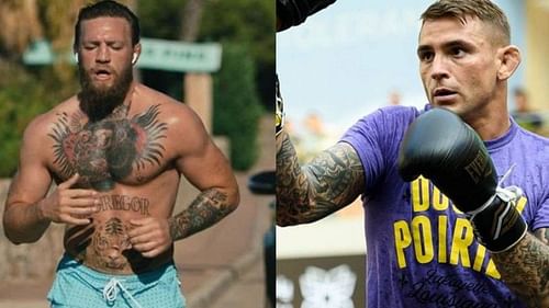 Conor McGregor (left); Dustin Poirier (right)