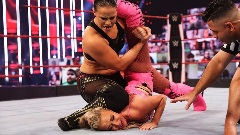 Shayna Baszler brutalizing Lana