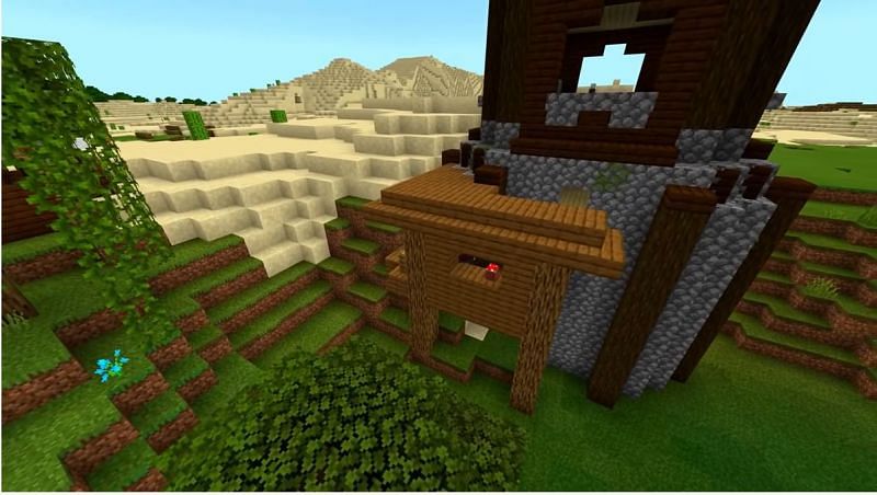 A Pillager Outpost and Witch Hut merged together in Minecraft. (Image via Minecraft &amp; Chill/YouTube)