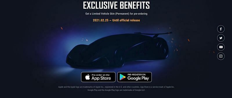 Pre-registration exclusive benefits on the official website