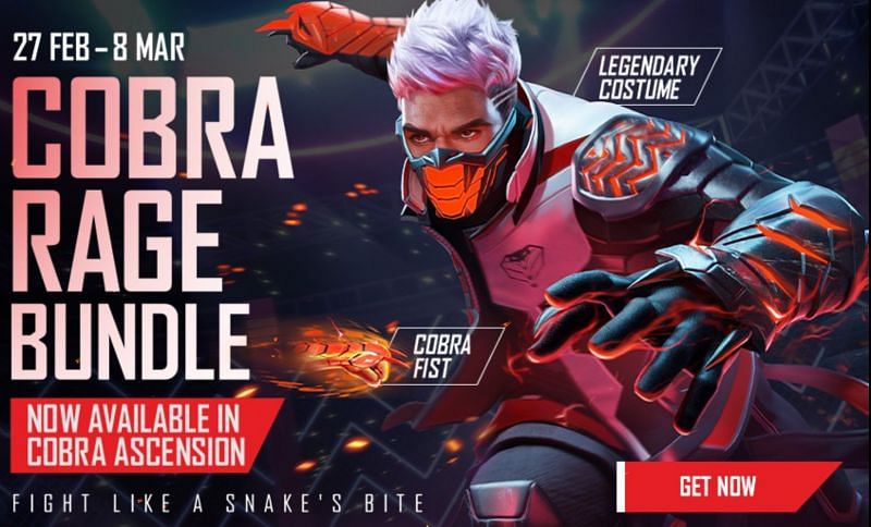 The new Cobra Rage bundle and Cobra Fist have finally made their way into Garena Free Fire