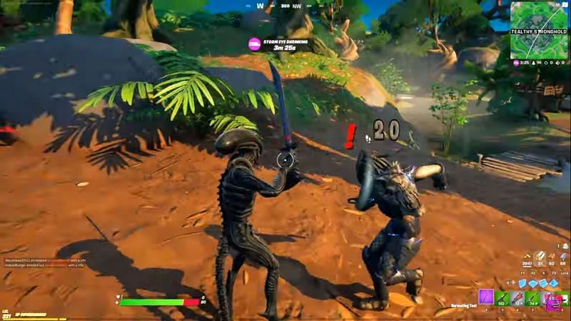 Xenomorph vs Predator in Fortnite Season 5 (Image via YouTube)