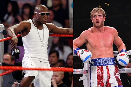 Floyd Mayweather (L) will fight Logan Paul (R) in an exhibition fight