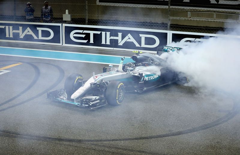 Nico Rosberg after securing the F1 World Drivers Championship during the Abu Dhabi Grand Prix, 2016. Photo: Getty Images