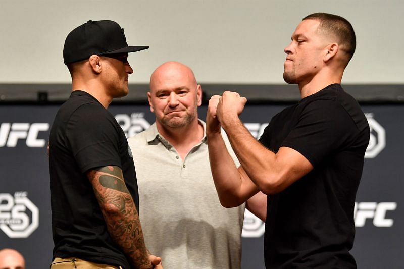 Dustin Poirier (left) and Nate Diaz (right) were scheduled to fight in 2018