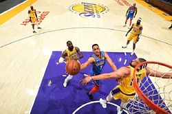 OKC Thunder 112-119 LA Lakers: Twitter erupts as LeBron James' triple-double helps the Purple and Gold win in overtime