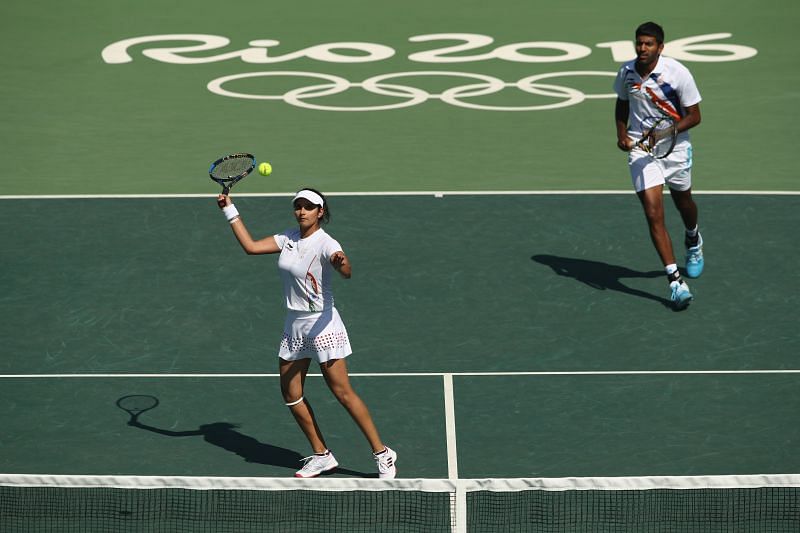 Sania Mirza and Rohan Bopanna at the 2016 Rio Olympics