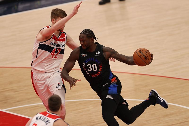 Julius Randle #30 of the New York Knicks in action against Washington Wizards d