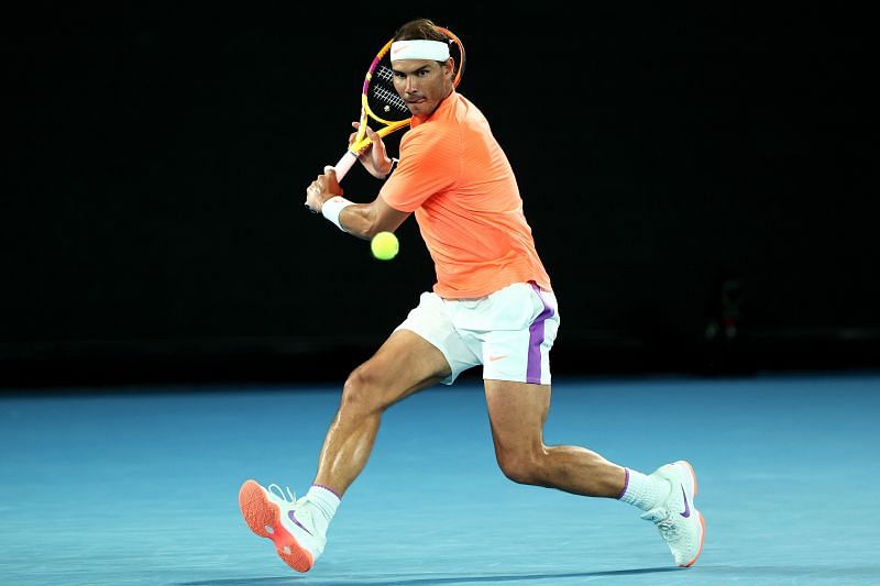 Rafael Nadal in action against Michael Mmoh