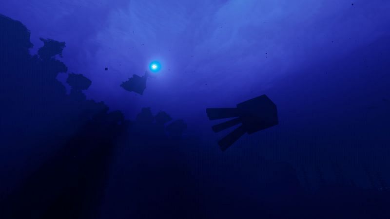 A lone squiddy (Image via Minecraft)