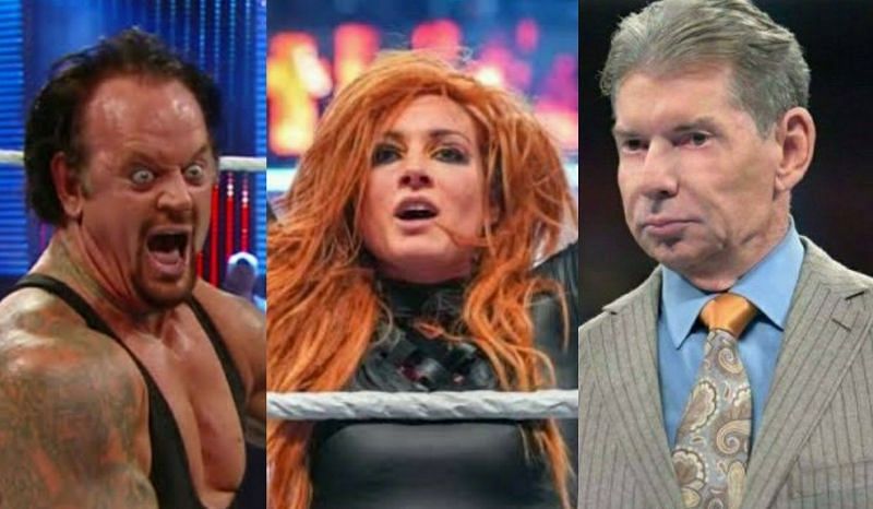 The Undertaker, Becky Lynch, and Vince McMahon