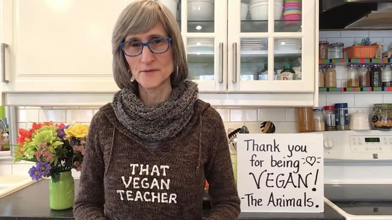 That Vegan Teacher tried to clap back with a statement on YouTube, but people aren&#039;t having it (Image via That Vegan Teacher, YouTube)