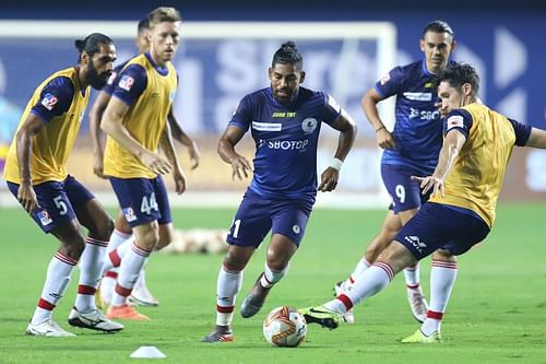 ATK Mohun Bagan's Sandesh Jhingan, Tiri, Roy Krishna, David Williams, and Carl McHugh in a training session ahead of the Kolkata Derby (Image Courtesy: ISL Media)