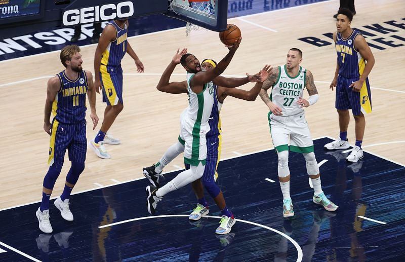 Boston Celtics' Tristan Thompson goes in for lay-up