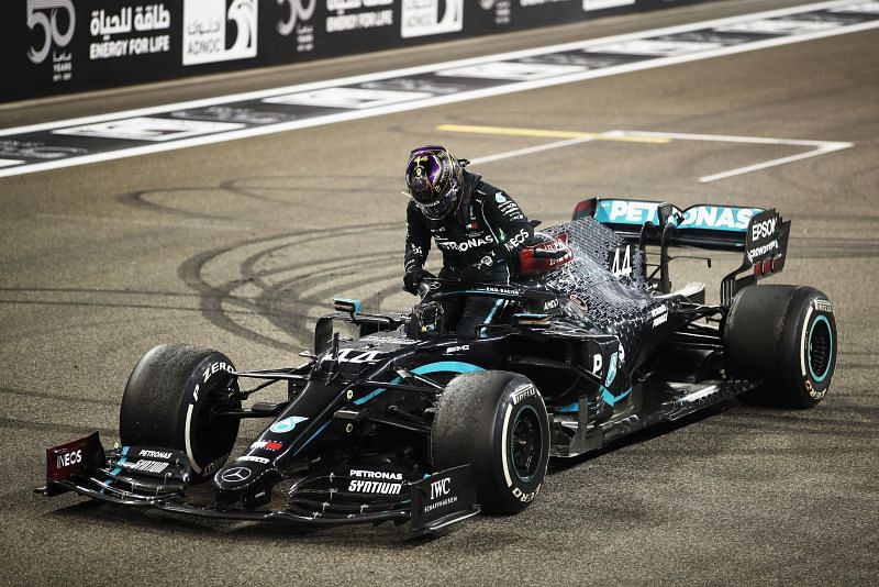 Lewis Hamilton at the 2020 Abu Dhabi Grand Prix. Photo: Getty Images