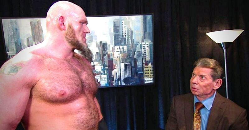 Lars Sullivan and Vince McMahon.