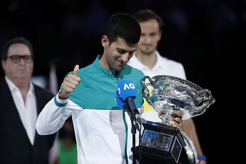 Novak Djokovic at the 2021 Australian Open