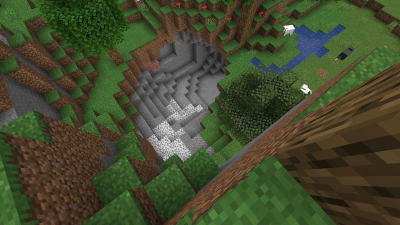 Don&#039;t look down! (Image via Minecraft)