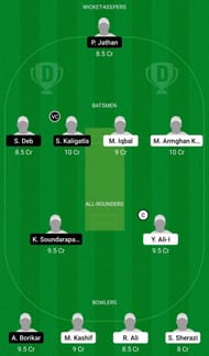 Dream11 Team for Catalunya Tigers vs Men in Blue - ECS T10 Barcelona