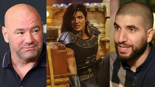 Dana White (left); Gina Carano (center); Ariel Helwani (right)