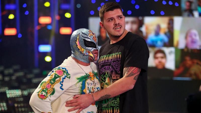 Dominik Mysterio and his father, Rey Mysterio.