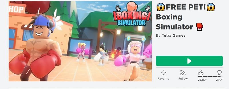 The Boxing Simulator game on Roblox. (image via Roblox.com)