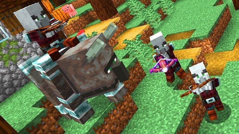 Raids can be won or lost by players (Image via Minecraft)