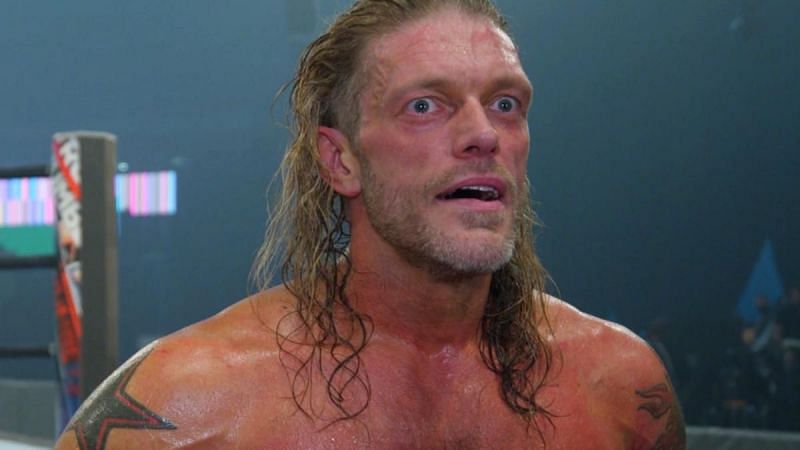 Edge after winning the men&#039;s Royal Rumble match