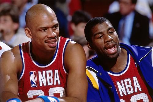 Kareem Abdul-Jabbar and Magic Johnson.