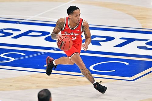 Ohio State (#3) CJ Walker dribbling up court