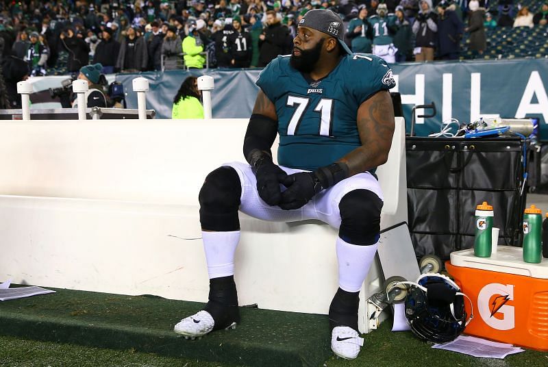 Wild Card Round - Jason Peters after a hard loss