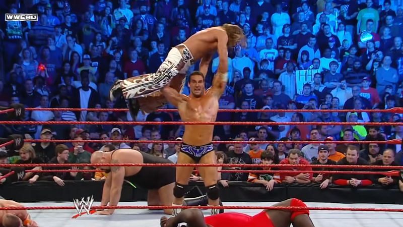 Chris Masters and Shawn Michaels in the 2010 WWE Royal Rumble