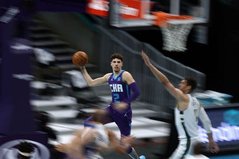 LaMelo Ball stars against the Milwaukee Bucks.