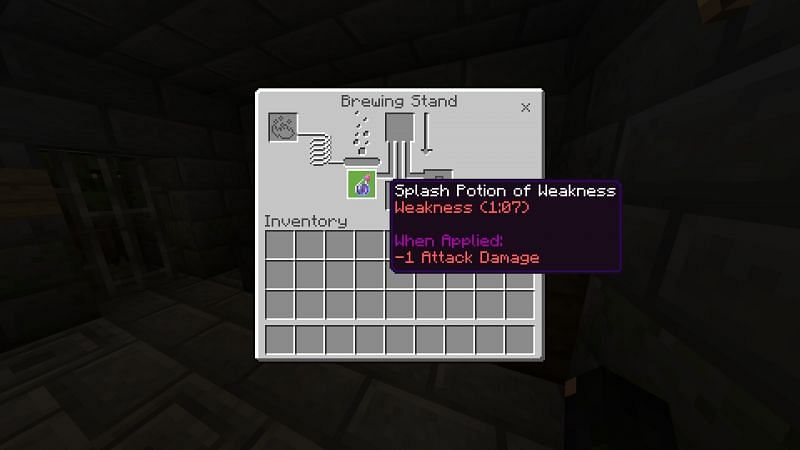 Splash potion of &lt;span class=&#039;entity-link&#039; id=&#039;suggestBtn-23&#039;&gt;weakness&lt;/span&gt; in Minecraft