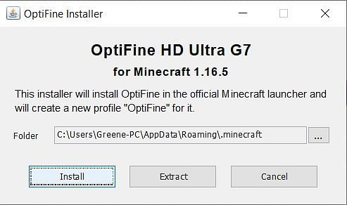 Optifine Installer (Image via Optifine)