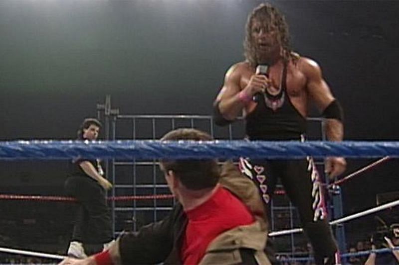 Bret Hart letting Vince McMahon know how he felt.