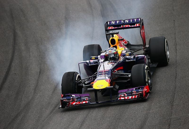 Sebastian Vettel of Germany driving the RB9 during Brazilian Grand Prix, 2013. Photo: Getty Images