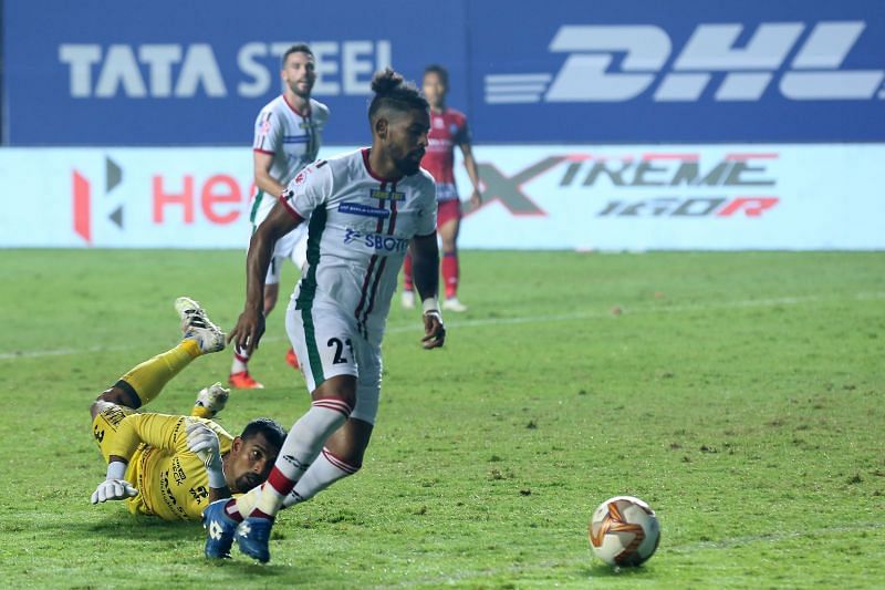 ATK Mohun Bagan&#039;s Roy Krishna in action against Jamshedpur FC in their last ISL encounter (Image Courtesy: ISL Media)