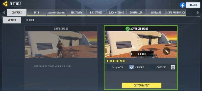 Opt for the hip fire mode inside the controls settings