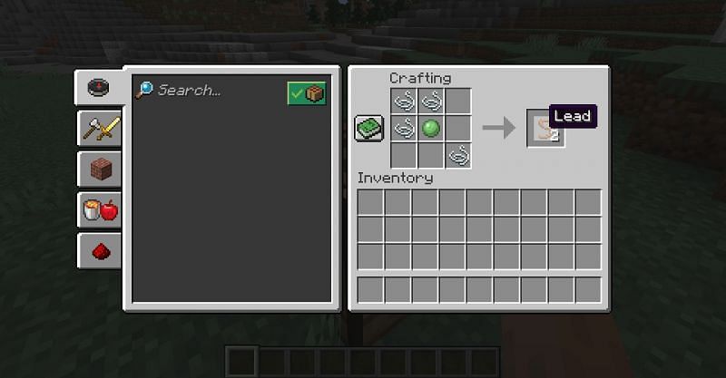The crafting recipe for two leads in Minecraft. (Image via Minecraft)