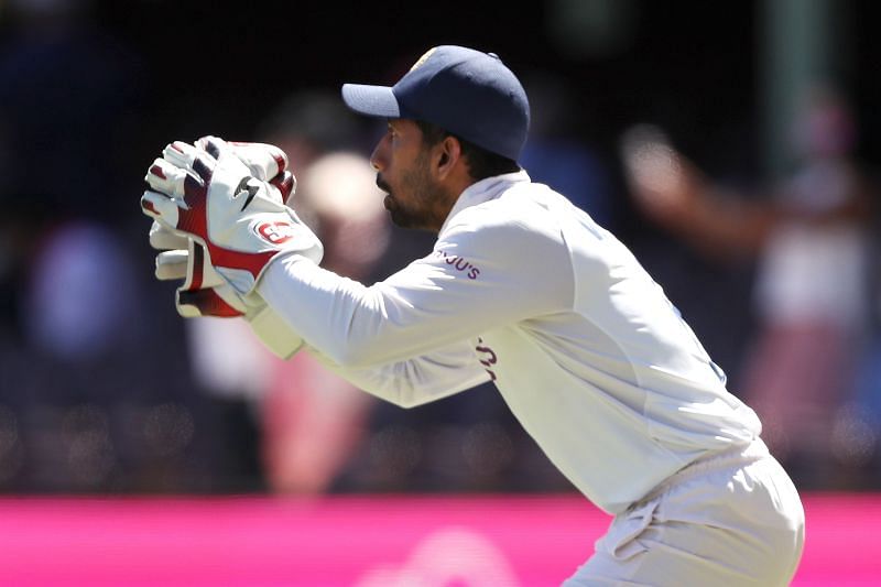 Wriddhiman Saha in action for the Indian Cricket Team