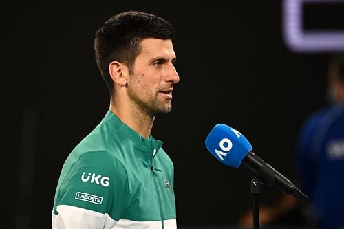 Novak Djokovic at the 2021 Australian Open