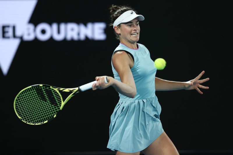 Jennifer Brady during the 2021 Australian Open final against Naomi Osaka