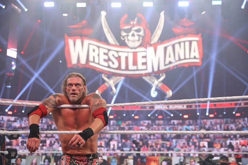Edge after winning the men&#039;s Royal Rumble match